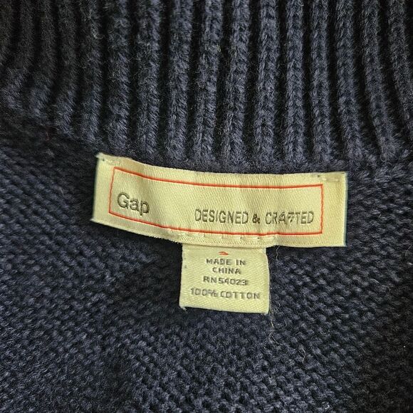 GAP Toggle Shawl Collar Cardigan Men's Small Nautical Navy Rustic Preppy Striped - Picture 5 of 7